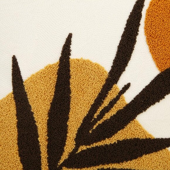 Abstract Throw Pillow Covers Orange Mid Century Geometric Leaf Decorative Cases - Picture 3 of 6